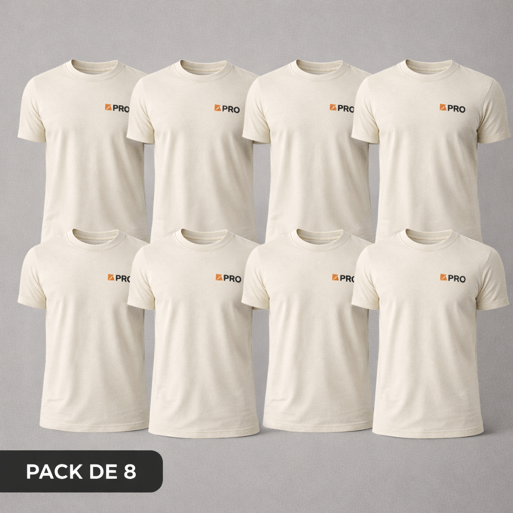 Pack de 8 T-shirts 100% Coton