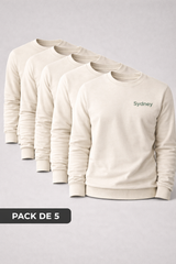 Pack de 5 Sweats col rond UNISEXE - Coton Bio