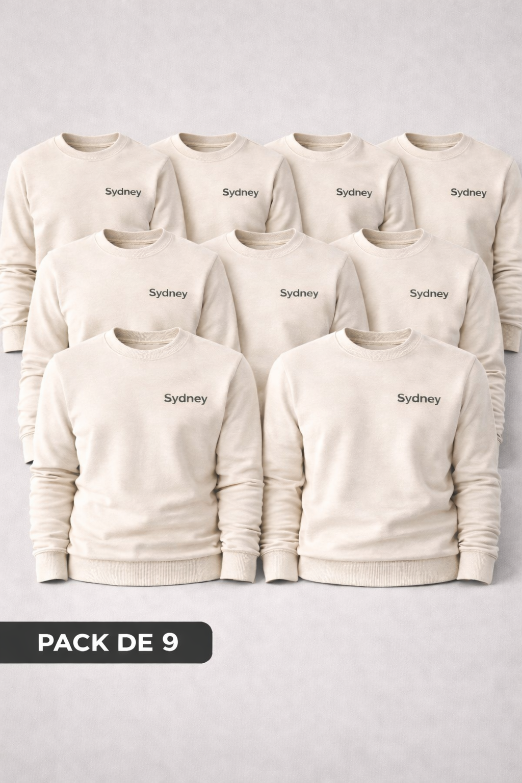 Pack de 8 Sweats col rond UNISEXE - Coton Bio