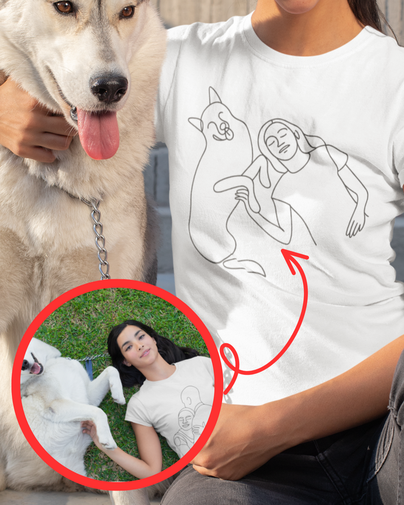 T-shirt Femme Portrait Dessiné personnalisé