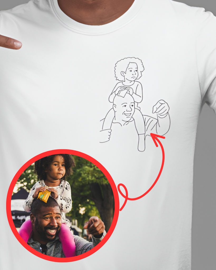 T-Shirt Homme dessiné one line art personnalisé