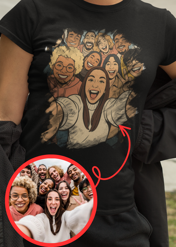 T-shirt Femme - portrait en comics personnalisé