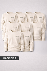 Pack de 9 Sweats col rond UNISEXE - Coton Bio