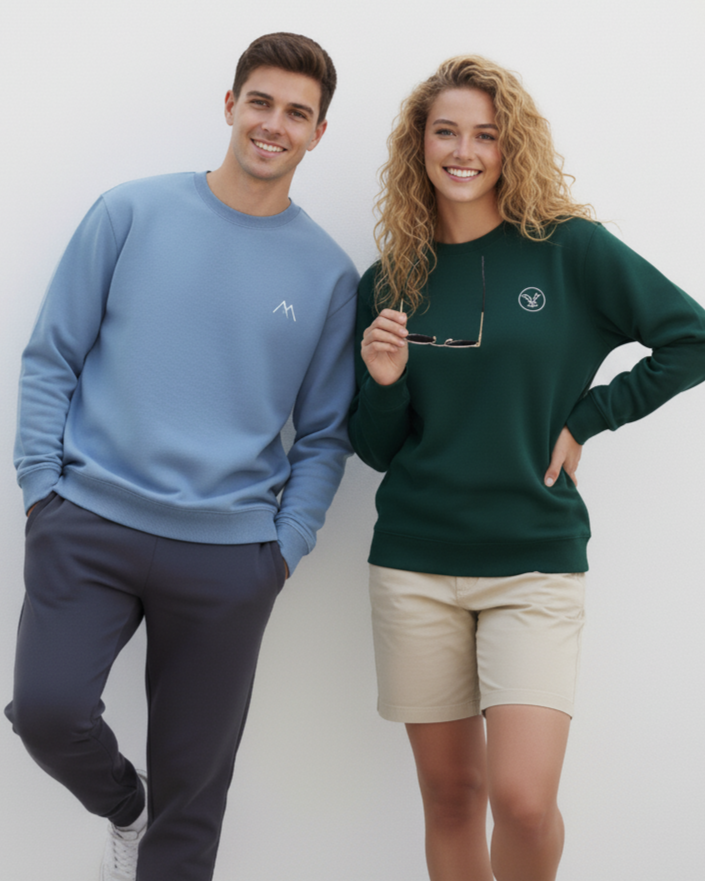 Pack de 7 Sweats col rond UNISEXE - Coton Bio